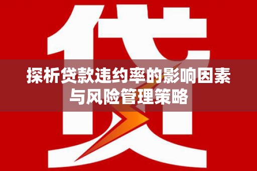 柳北探析贷款违约率的影响因素与风险管理策略