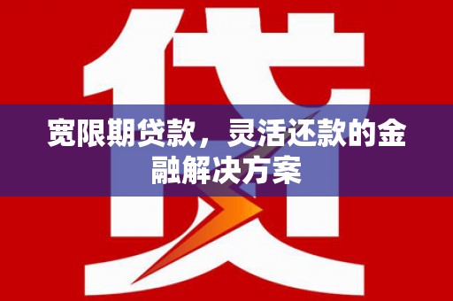 柳北宽限期贷款，灵活还款的金融解决方案