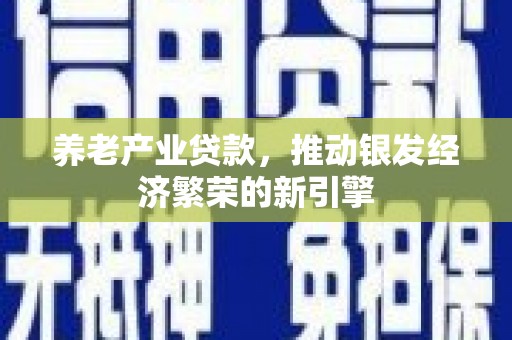 柳北养老产业贷款，推动银发经济繁荣的新引擎
