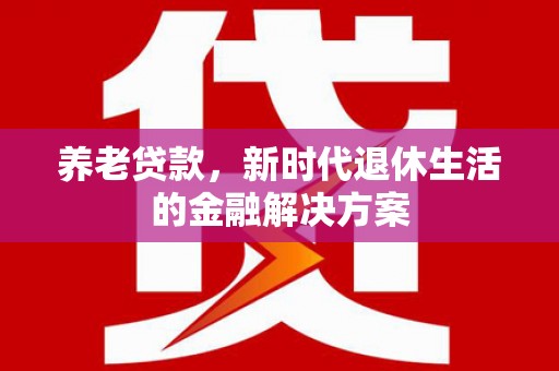 柳北养老贷款，新时代退休生活的金融解决方案