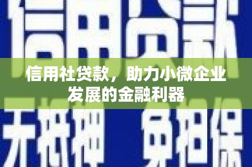 柳北信用社贷款，助力小微企业发展的金融利器