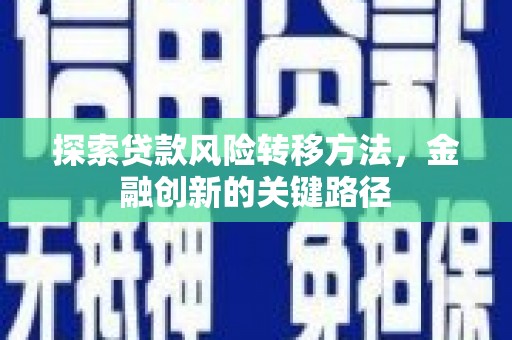 柳北探索贷款风险转移方法，金融创新的关键路径