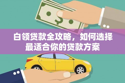 柳北白领贷款全攻略，如何选择最适合你的贷款方案